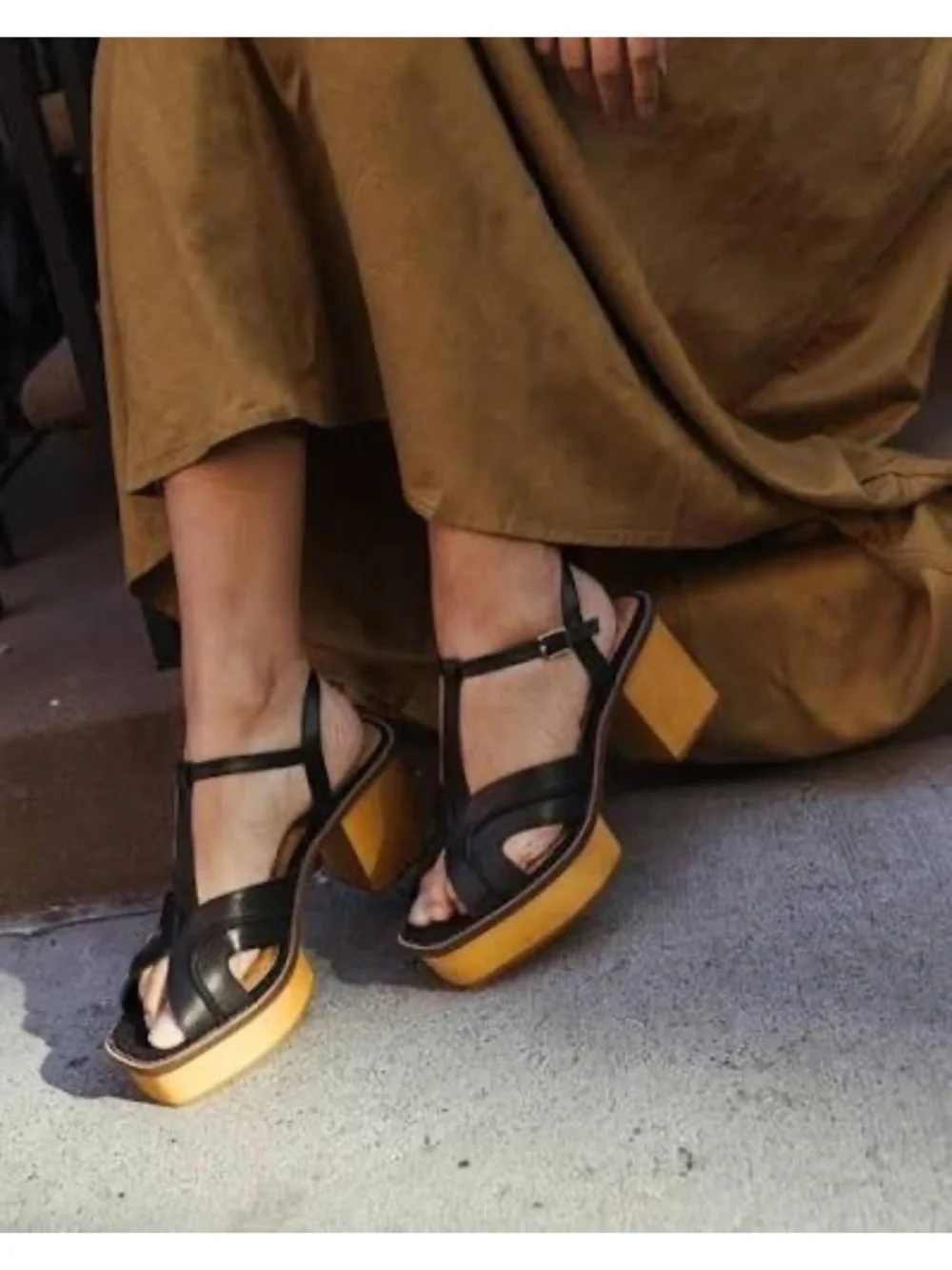 Kelsi Dagger Brooklyn Genie Leather Platform Sandals NIB